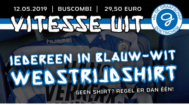 Iedereen in blauw-wit wedstrijdshirt naar Arnhem